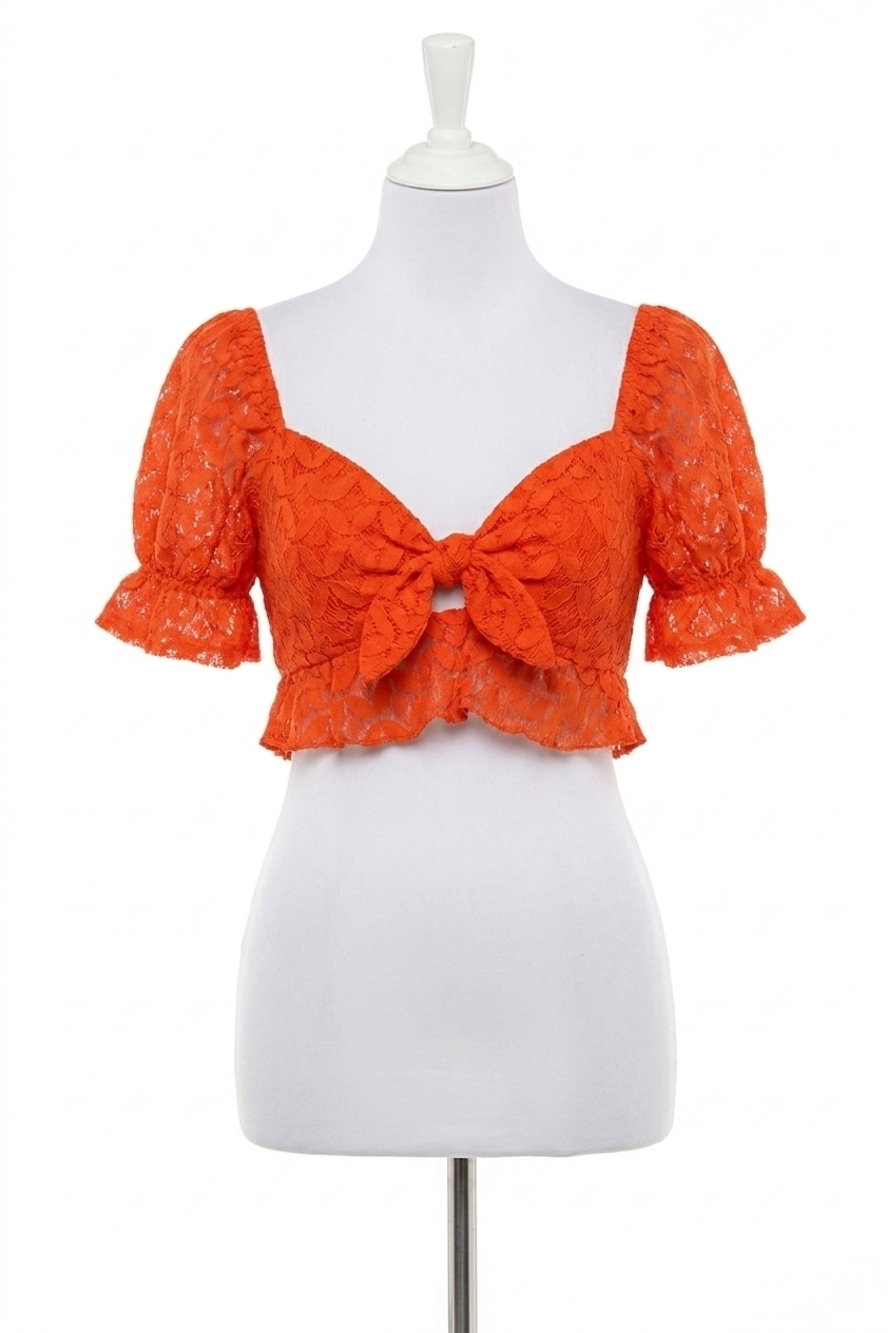 NEW SHOW ME YOUR MUMU coco crop top in spacey lacey red